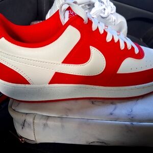 White and Pink Retro Low-Top Sneakers